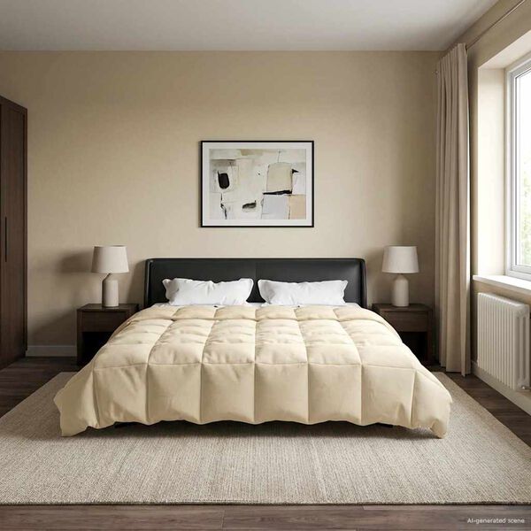 vidaXL Ljetni pokrivač &Scaron;onerisan Krema 200 x 200 cm Mikrovlakna