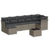 vidaXL 8-dijelni set vrtnih sofa od poliratana s jastucima sivi