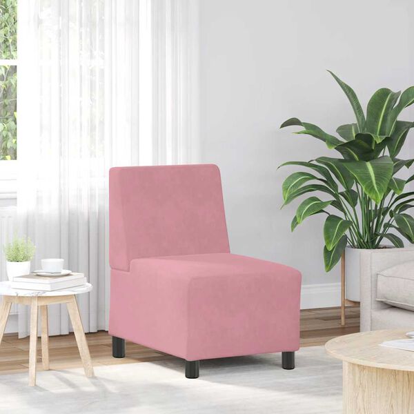 vidaXL Modularna sofa bez naslona za ruke, ružičasta, 55 cm, bar&scaron;un