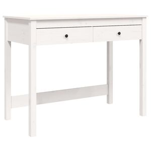 vidaXL Radni stol s ladicama Bijela 100x50x78 cm od masivne borovine