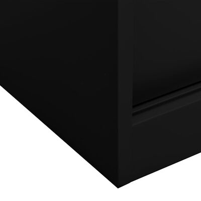 vidaXL Uredski ormarić s kliznim vratima crni 90 x 40 x 90 cm čelični