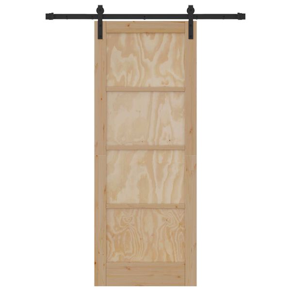 vidaXL Klizna vrata Smeđa 78 x 202 cm Čvrsto borovo drvo