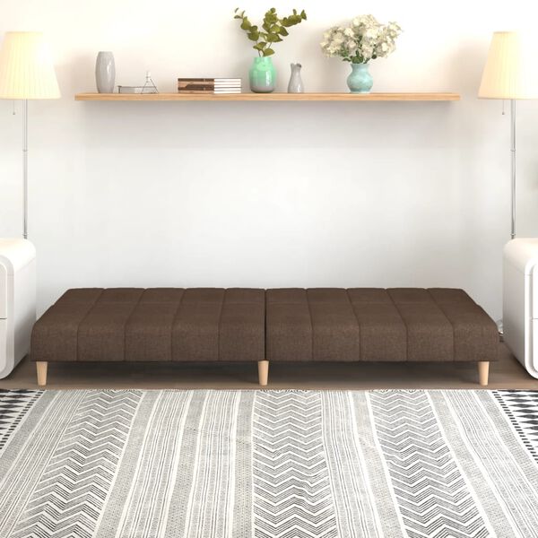 vidaXL Dvosjed na razvlačenje od tkanine smeđe-sivi