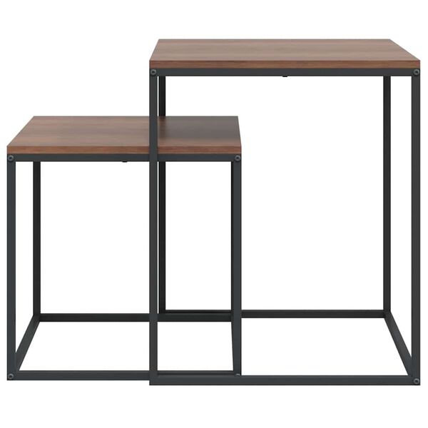 vidaXL 2-dijelni set stolića za kavu od konstruiranog drva i metala