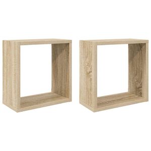 vidaXL Kockaste zidne police 2 kom boja hrasta sonome 30 x 15 x 30 cm