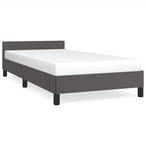 vidaXL Okvir kreveta s uzglavljem bez madraca sivi 90x190 cm