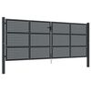 vidaXL Vrtna vrata antracit 400x125 cm čelik