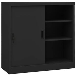 vidaXL Uredski ormarić s kliznim vratima antracit 90x40x90 cm čelični