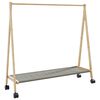 vidaXL Stalak za odjeću s policama i kotačima 106x34x106,5 cm bambusa
