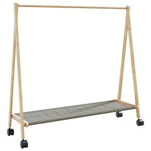 vidaXL Stalak za odjeću s policama i kotačima 106x34x106,5 cm bambusa