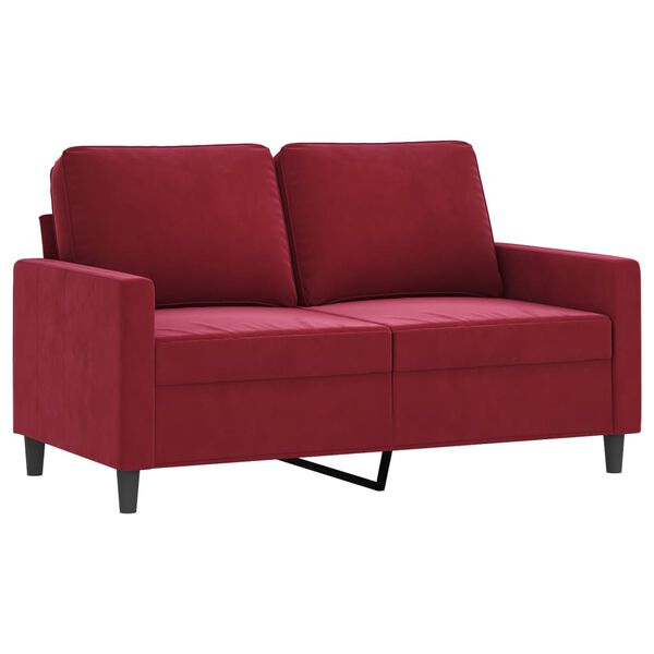 vidaXL 3-dijelni set sofa s jastucima crvena boja vina bar&scaron;unasti
