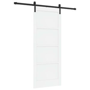 vidaXL Klizna vrata 83 x 202 cm Masivna borovina Bijela i crna