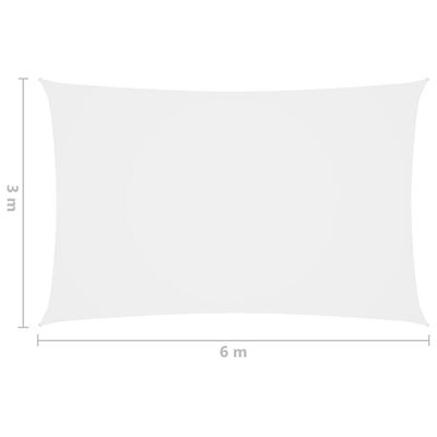vidaXL Jedro protiv sunca od tkanine Oxford pravokutno 3 x 6 m bijelo