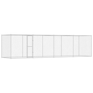 vidaXL Kavez za pse Srebrno 800 x 200 x 200 cm Cinkani čelik