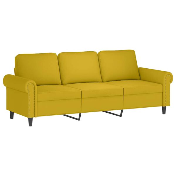 vidaXL 3-dijelni set sofa s jastucima žuti bar&scaron;unasti
