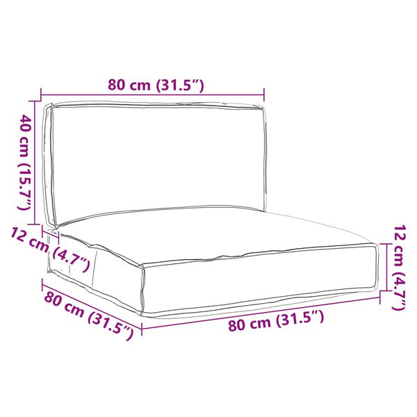 vidaXL Set jastučića za palete 2 pcs Antracit Oxford tkanina