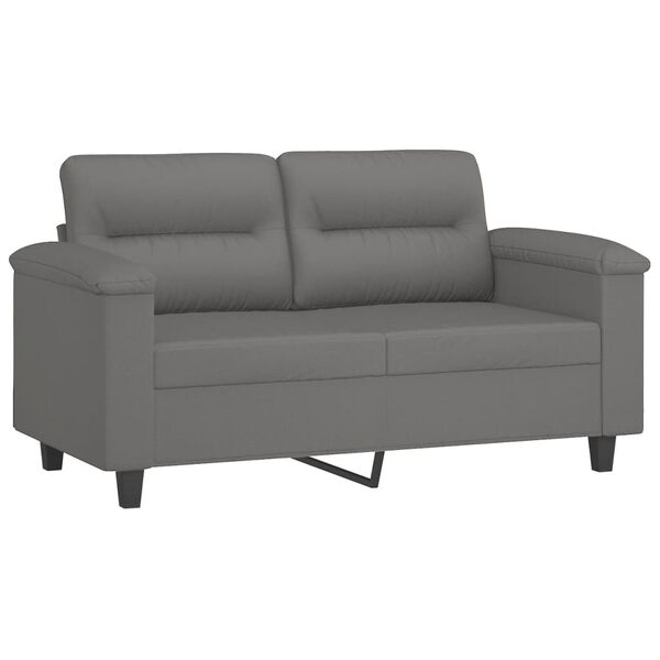 vidaXL 3-dijelni set sofa s jastucima tamnosivi od mikrovlakana