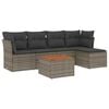 vidaXL 6-dijelni set vrtnih sofa od poliratana s jastucima sivi