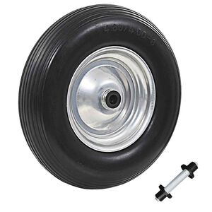 vidaXL Kotač za kolica s osovinom od čvrstog PU-a 4.00 - 8 390 mm