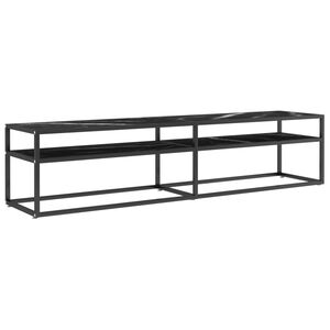 vidaXL TV ormarić boja crnog mramora 180x40x40,5 cm od kaljenog stakla