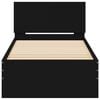 vidaXL Okvir za krevet s uzglavljem i LED svjetlima crni 75x190 cm