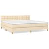 vidaXL Krevet s oprugama i madracem krem 200 x 200 cm od tkanine