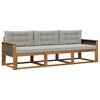 vidaXL Set vanjskih sofa s jastukom 3 pcs Prirodna i Svjetlosiva