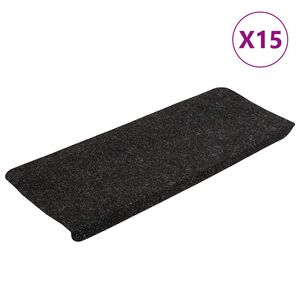 vidaXL Samoljepljivi otirači za stepenice 15kom 65x24,5x3,5cm antracit