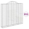 vidaXL Lučne gabionske ko&scaron;are 11kom 200x30x180/200cm pocinčano željezo