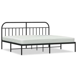 vidaXL Metalni okvir za krevet s uzglavljem crni 193x203 cm