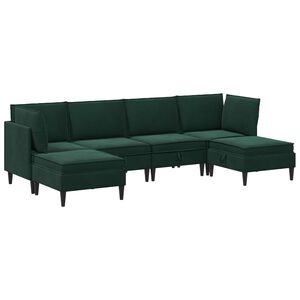 vidaXL Set namje&scaron;taja za dnevni boravak 6 pcs Tamnozelena Bar&scaron;un