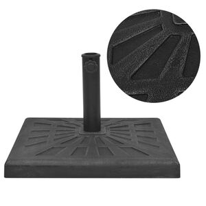 vidaXL Stalak za Suncobran od Smole Pravokutni Crni 12 kg