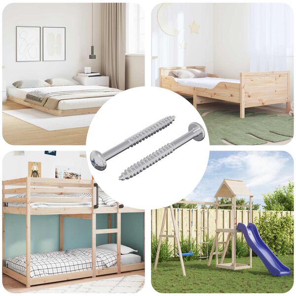 vidaXL Drveni vijak 2 pcs Srebrno 9,8 x 53 mm Čelik