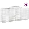 vidaXL Lučne gabionske ko&scaron;are 5 kom 300x50x120/140cm pocinčano željezo