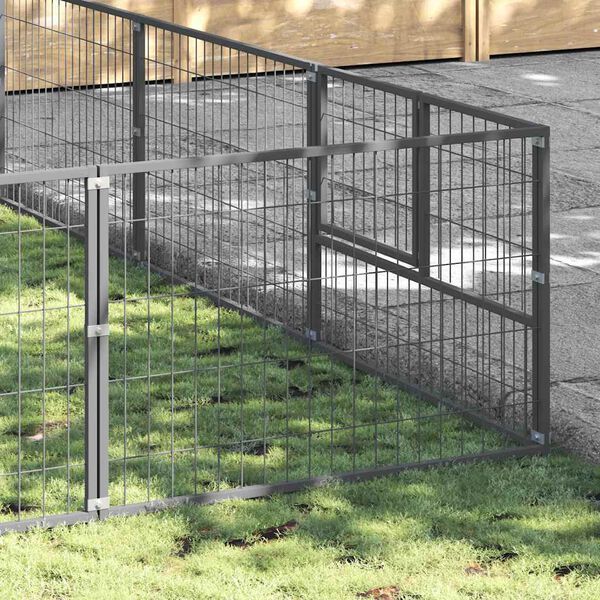 vidaXL Kavez za pse srebrni 50 m&sup2; čelični