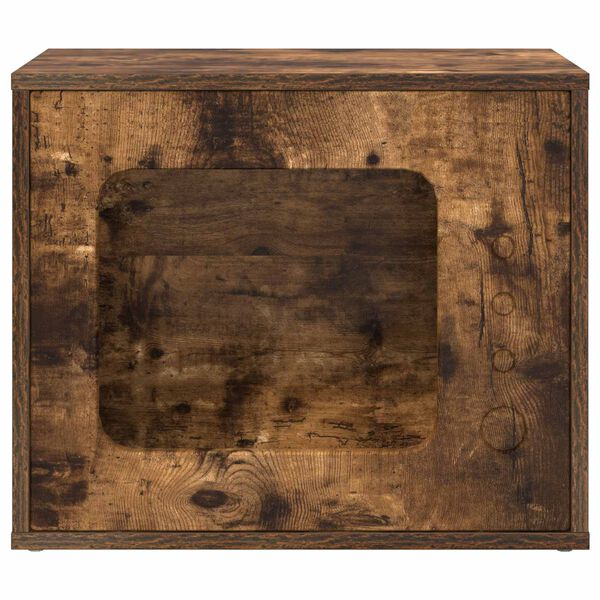 vidaXL Mačja Kuća Dimljeni hrast 51 x 30 x 42 cm Konstruirano drvo