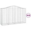 vidaXL Lučne gabionske ko&scaron;are 10kom 200x50x120/140cm pocinčano željezo