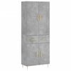 vidaXL Visoka komoda siva betona 69,5x34x180 cm od konstruiranog drva