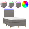 vidaXL Krevet box spring s madracem LED tamnosivi 120 x 200 cm tkanina