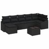 vidaXL Set sofe 8 kom. Crna poliratan