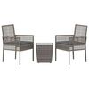 vidaXL Bistro set za vrt 3 pcs Siva Poli ratan