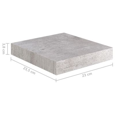 vidaXL Plutajuća zidna polica siva boja betona 23 x 23,5 x 3,8 cm MDF