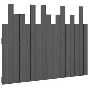 vidaXL Zidno uzglavlje sivo 108x3x80 cm od masivne borovine