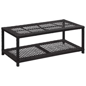 vidaXL Klupa za obuću crna 80 x 40 x 30 cm od poliratana