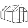 vidaXL Staklenik s okvirom antracit 445 x 169 x 195 cm aluminijski