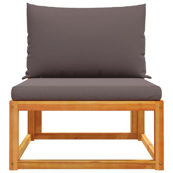 vidaXL Vrtna sofa bez naslona za ruke s jastucima, drvo akacije i uže