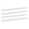 vidaXL Police za knjige 4 kom visoki sjaj bijele 100x20x1,5 cm drvene
