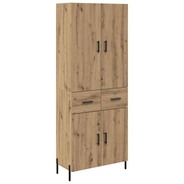 vidaXL Highboard Umjetnički hrast 69,5 x 34 x 180 cm Konstruirano drvo