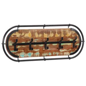 vidaXL Zidni stalak za kapute sa 5 kuka masivno obnovljeno drvo