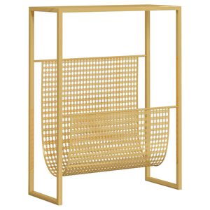 vidaXL Stalak za časopise zlatni 35 x 15 x 45 cm čelični